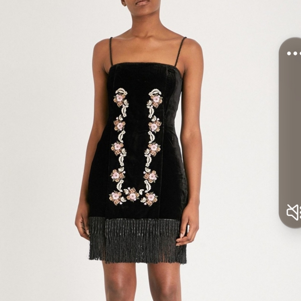 The Kooples Velvet Embroidered Dress NWT